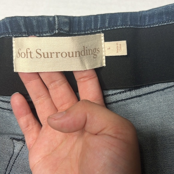 Soft Surroundings Supremely Soft Pull-On Skinny Jeans 2EQ77 Dark Wash Size Large - Picture 3 of 5